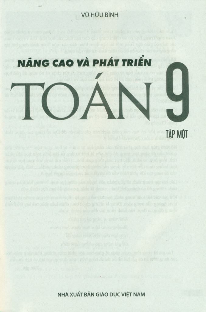 NÂNG CAO VÀ PHÁT TRIỂN TOÁN LỚP 9 - TẬP 1 (Theo chương trình GDPT 2018)